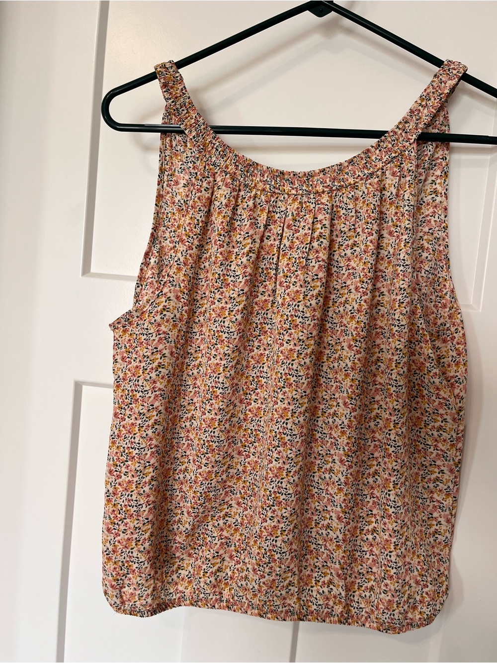Floral Sleeveless Peasant Top - Pink Multi